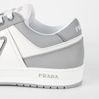 Prada Gray & White Low-Top Sneakers