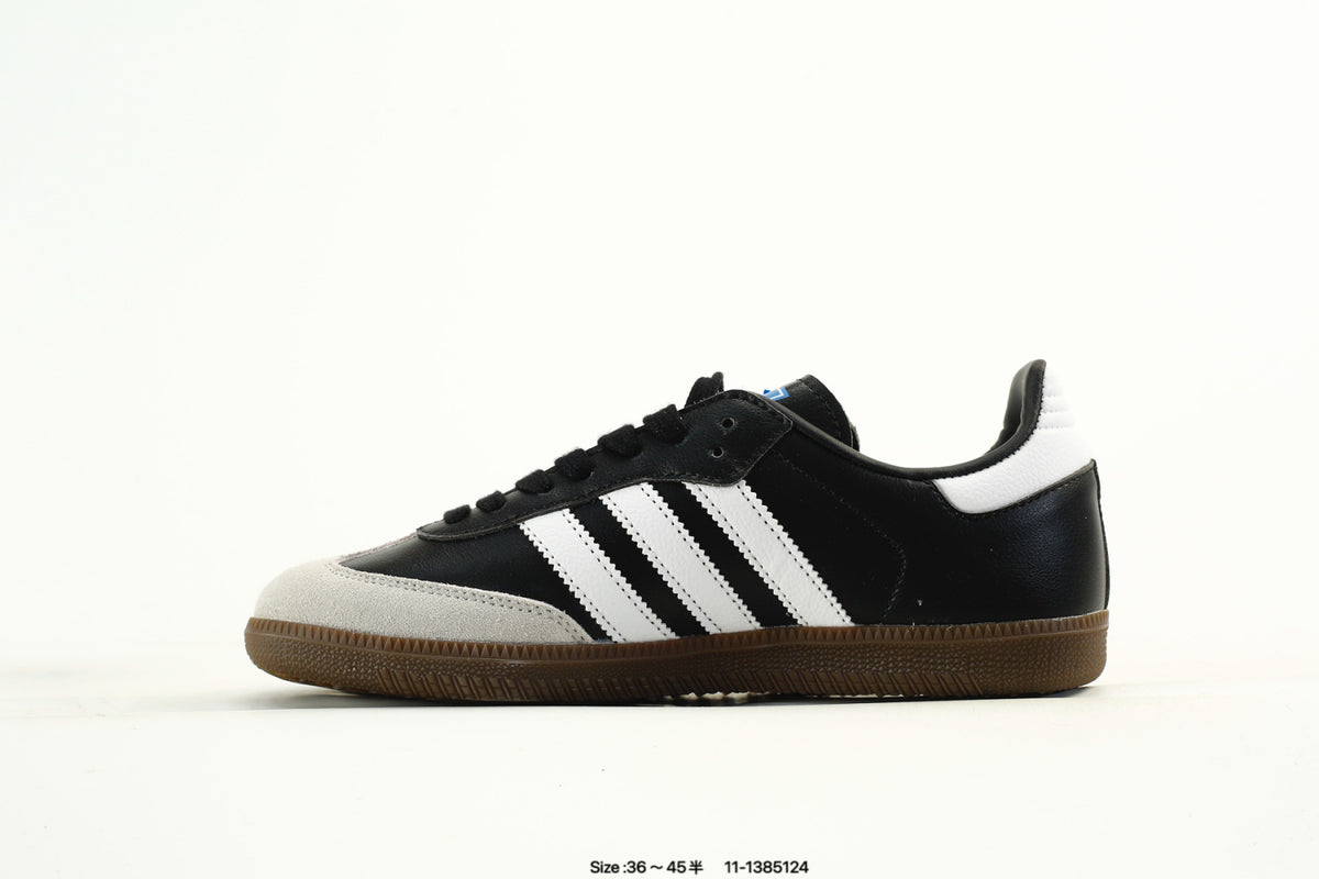 adidas Samba Black & White Sneakers with Contrast Toe and Panda Detail
