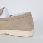 Loro Piana Beige Metal-Detail Loafers