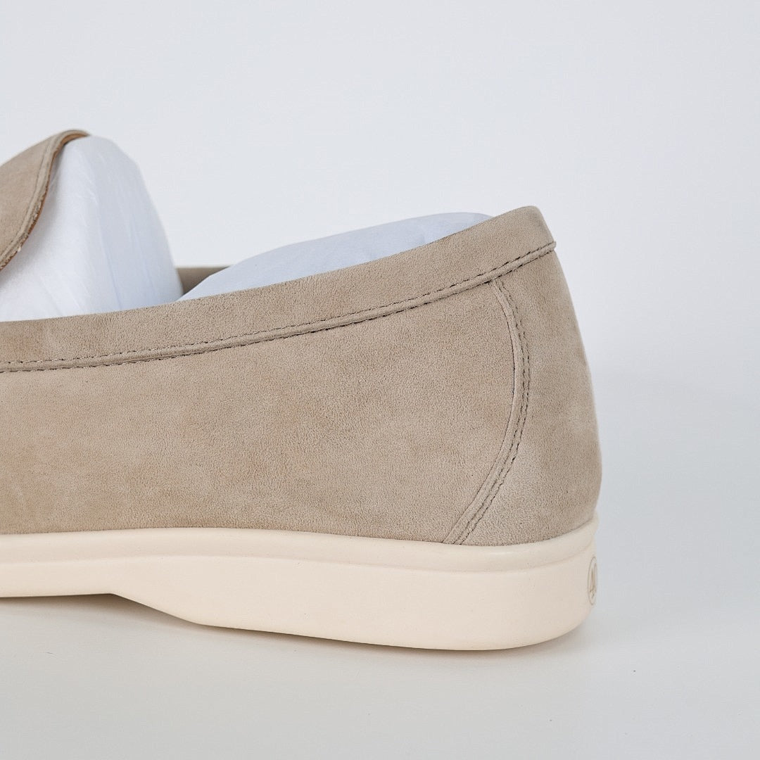 Loro Piana Beige Metal-Detail Loafers