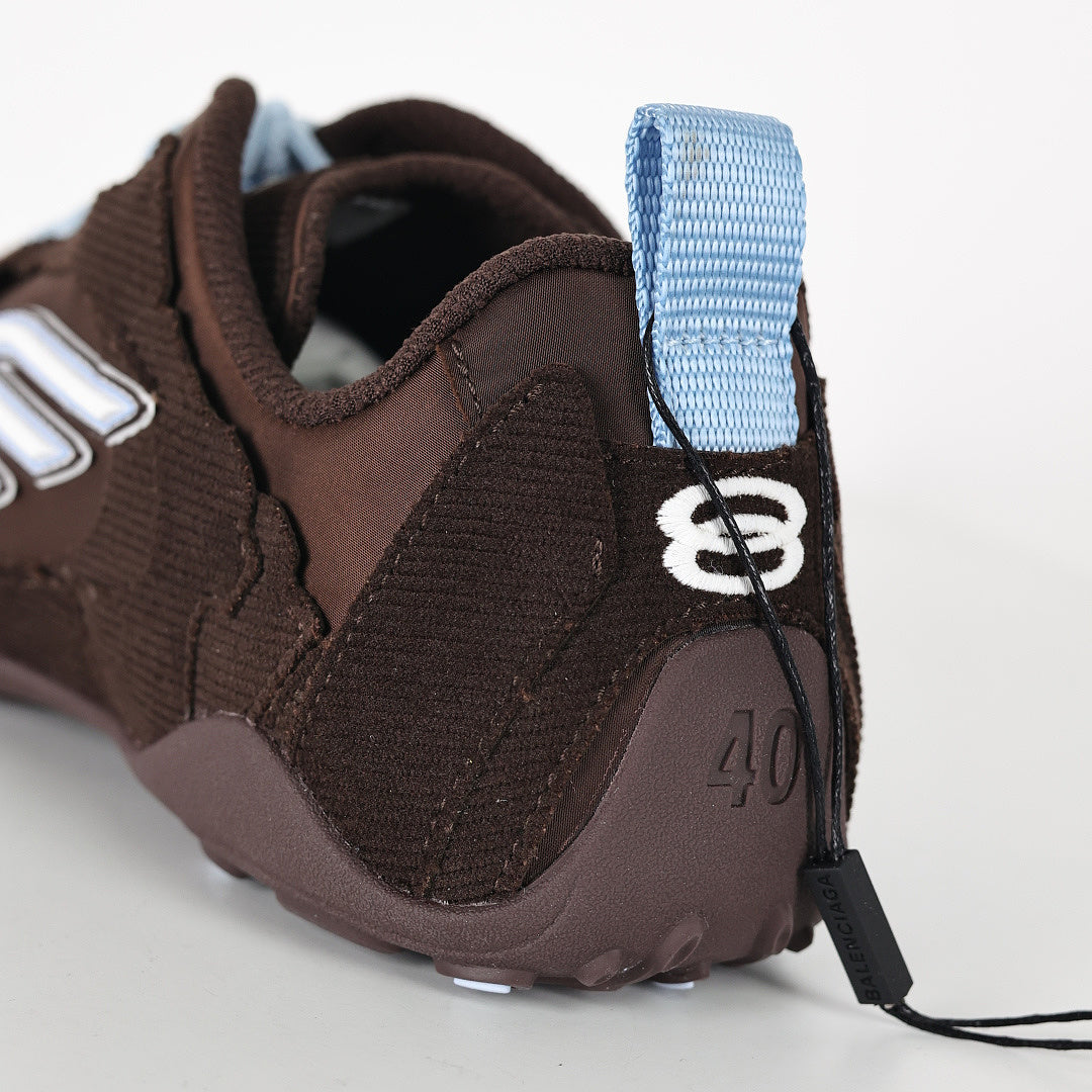 Balenciaga Low-Top Lace-Up Sneaker – Brown & Sky Blue