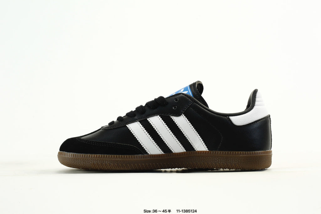 adidas Samba Black & White Sneakers with Contrast Toe and Panda Detail