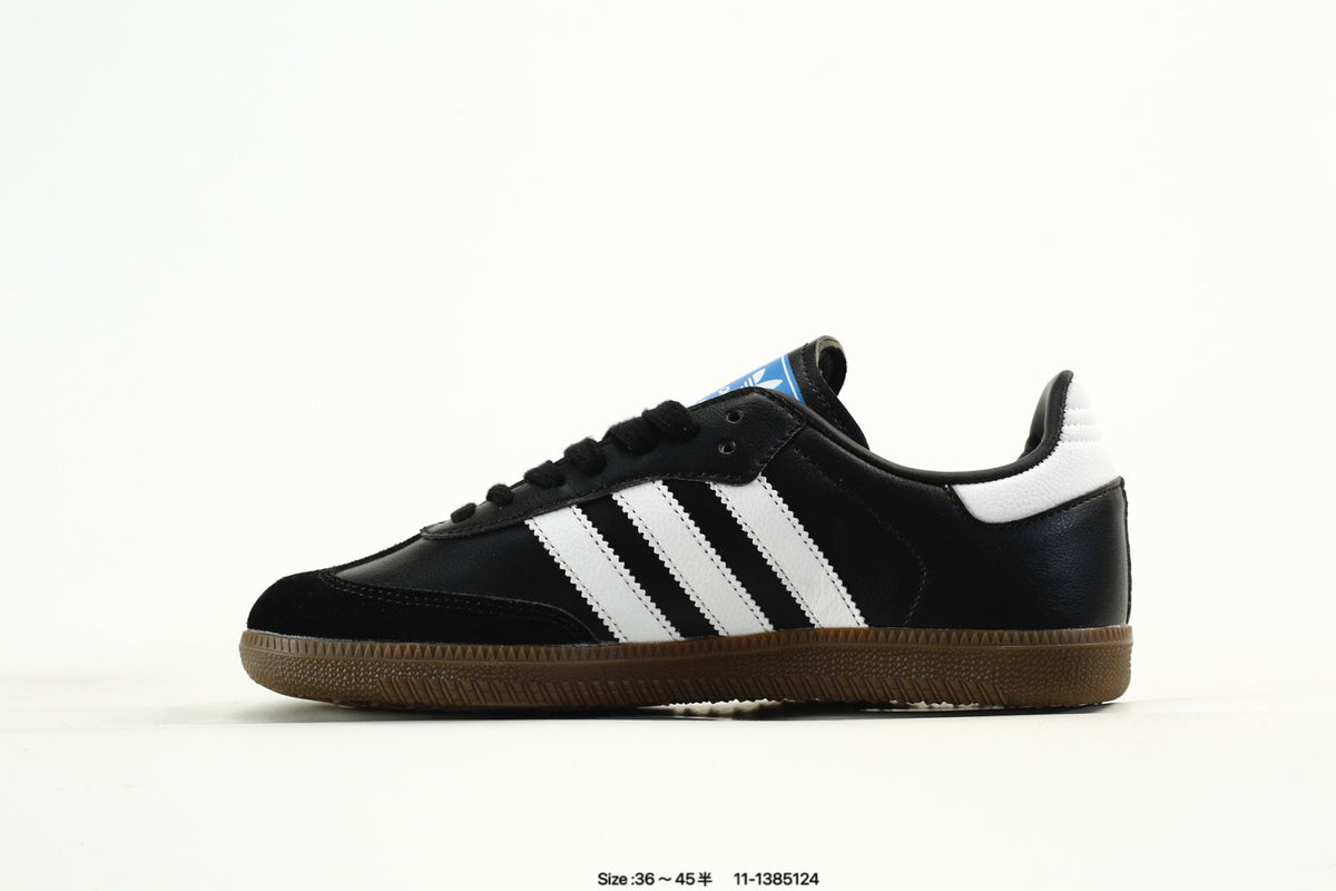 adidas Samba Black & White Sneakers with Contrast Toe and Panda Detail