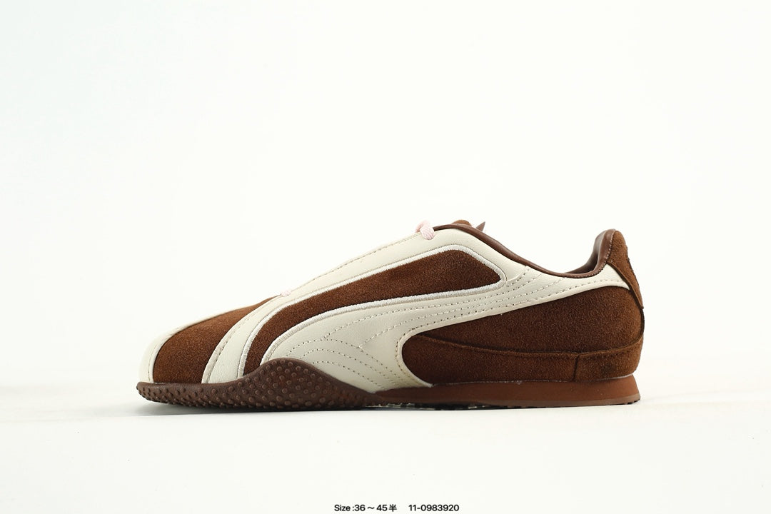 PUMA Brown & White Low-Top Sneakers