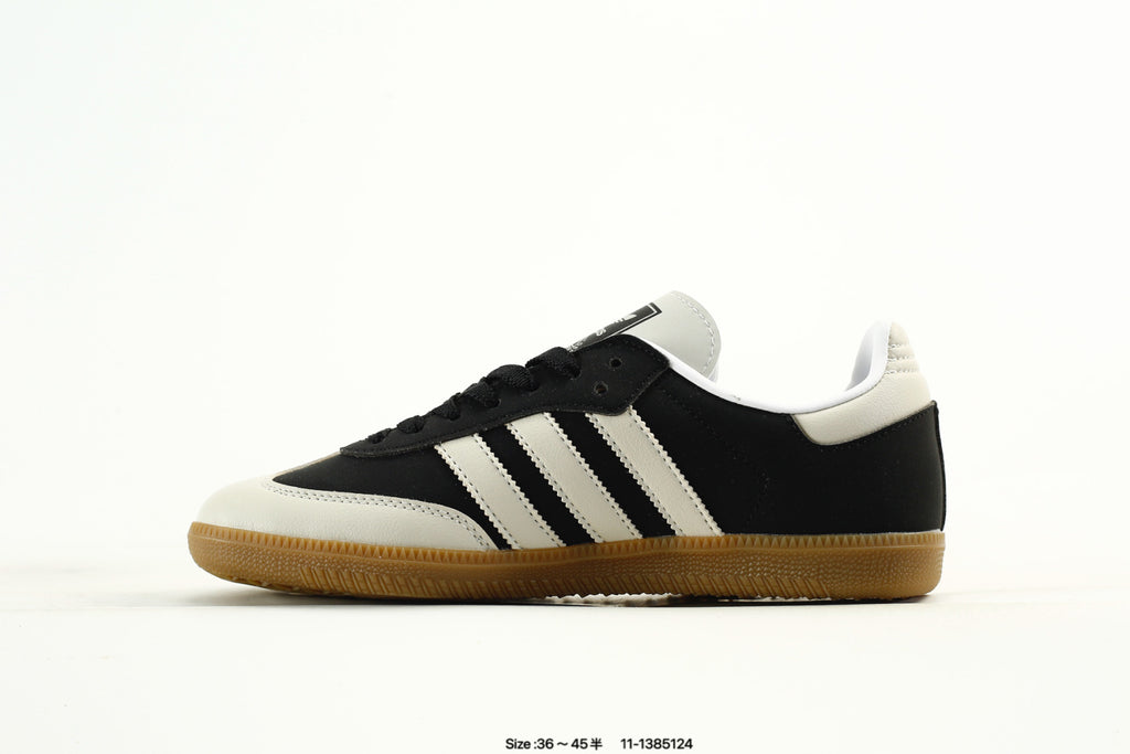 adidas Samba Black & White Sneakers with Contrast Toe and Panda Detail