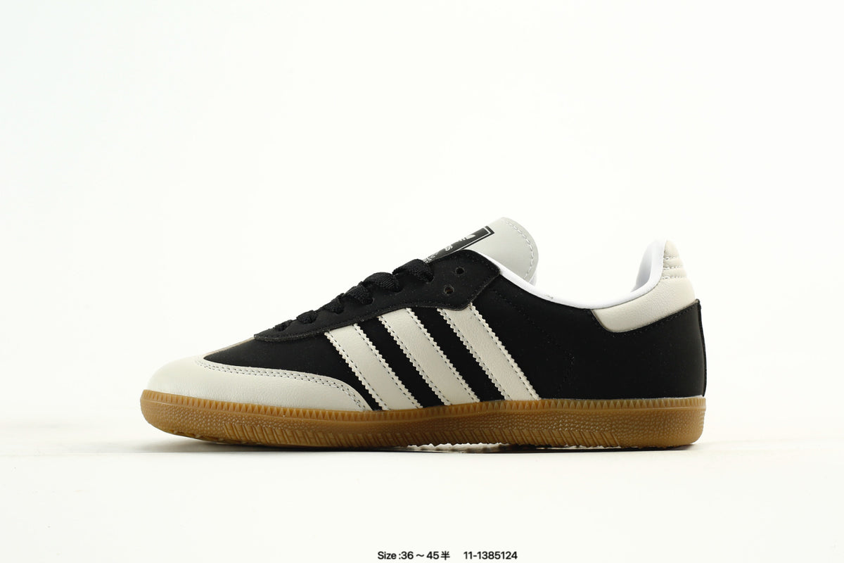 adidas Samba Black & White Sneakers with Contrast Toe and Panda Detail