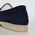 Loro Piana Navy Slip-On Loafers