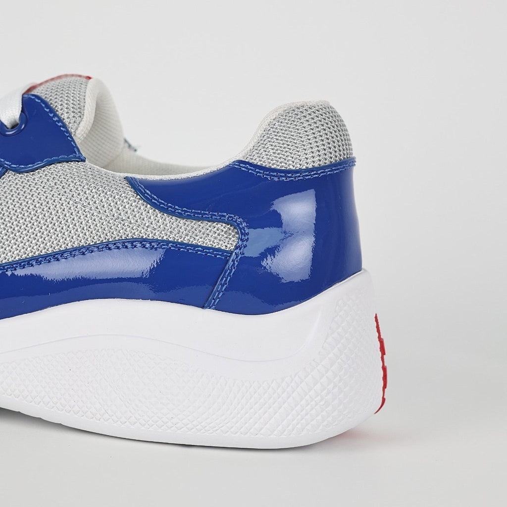 Prada Blue & Silver Low-Top Sneakers