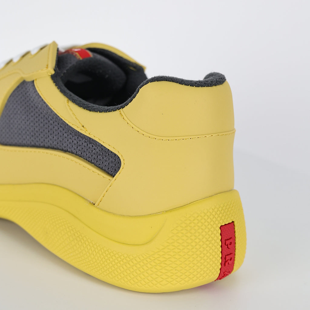 Prada Yellow & Gray Low-Top Sneakers