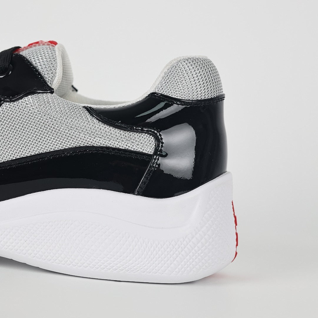 Prada Black & Silver Low-Top Sneakers