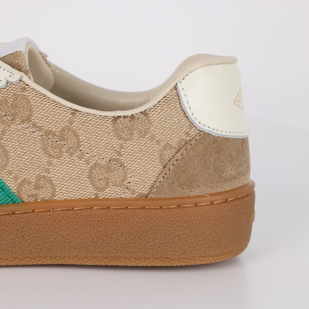 Gucci GG Monogram Web-Stripe Sneakers – Beige & Brown