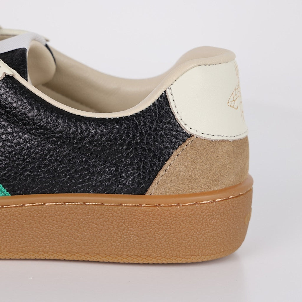 Gucci Web-Stripe Low-Top Sneakers – Black & Beige