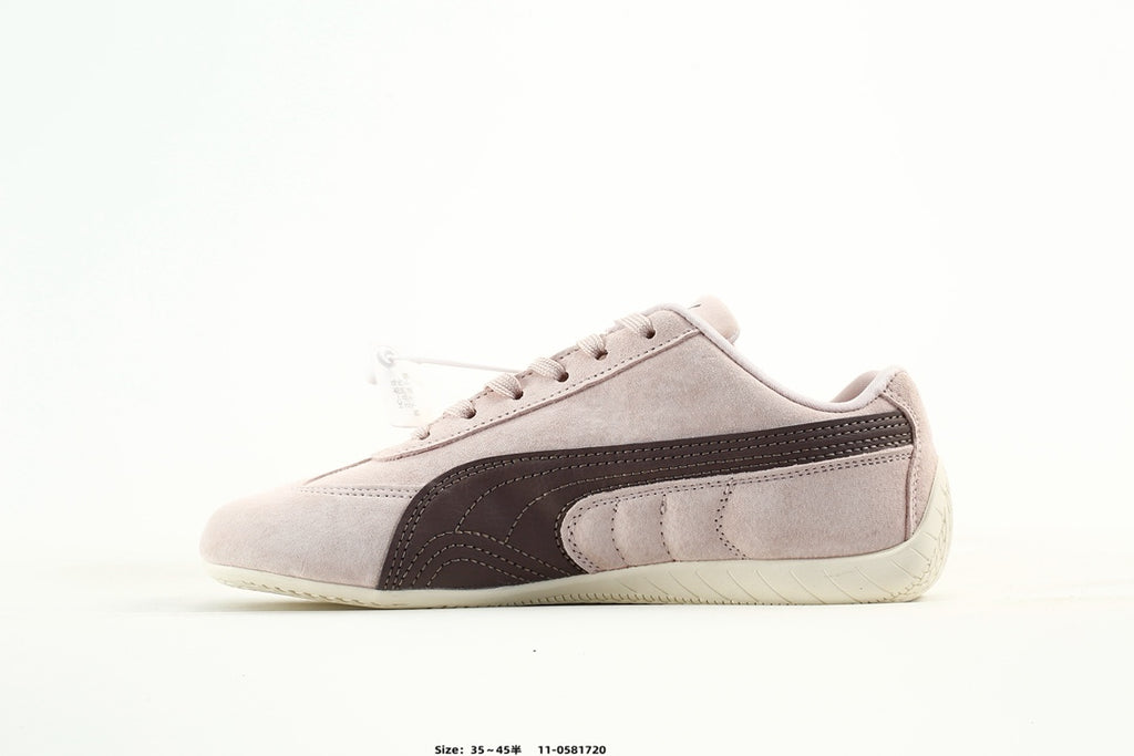 PUMA Light Pink Low-Top Sneakers with Brown Formstrip