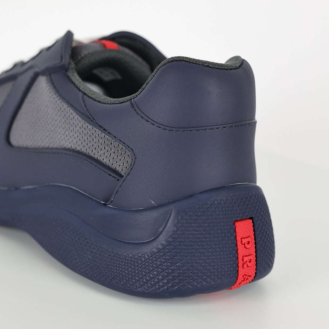 Prada Navy & Silver Low-Top Sneakers