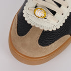 Gucci Web-Stripe Low-Top Sneakers – Black & Beige