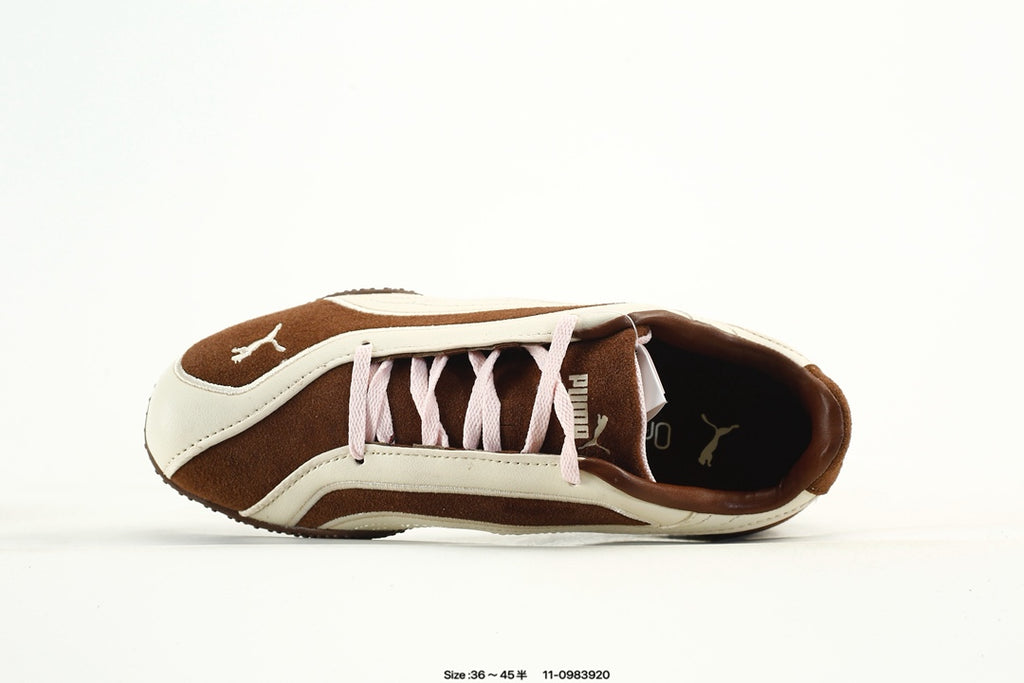 PUMA Brown & White Low-Top Sneakers