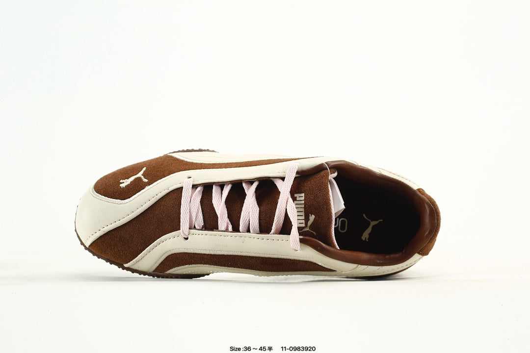 PUMA Brown & White Low-Top Sneakers