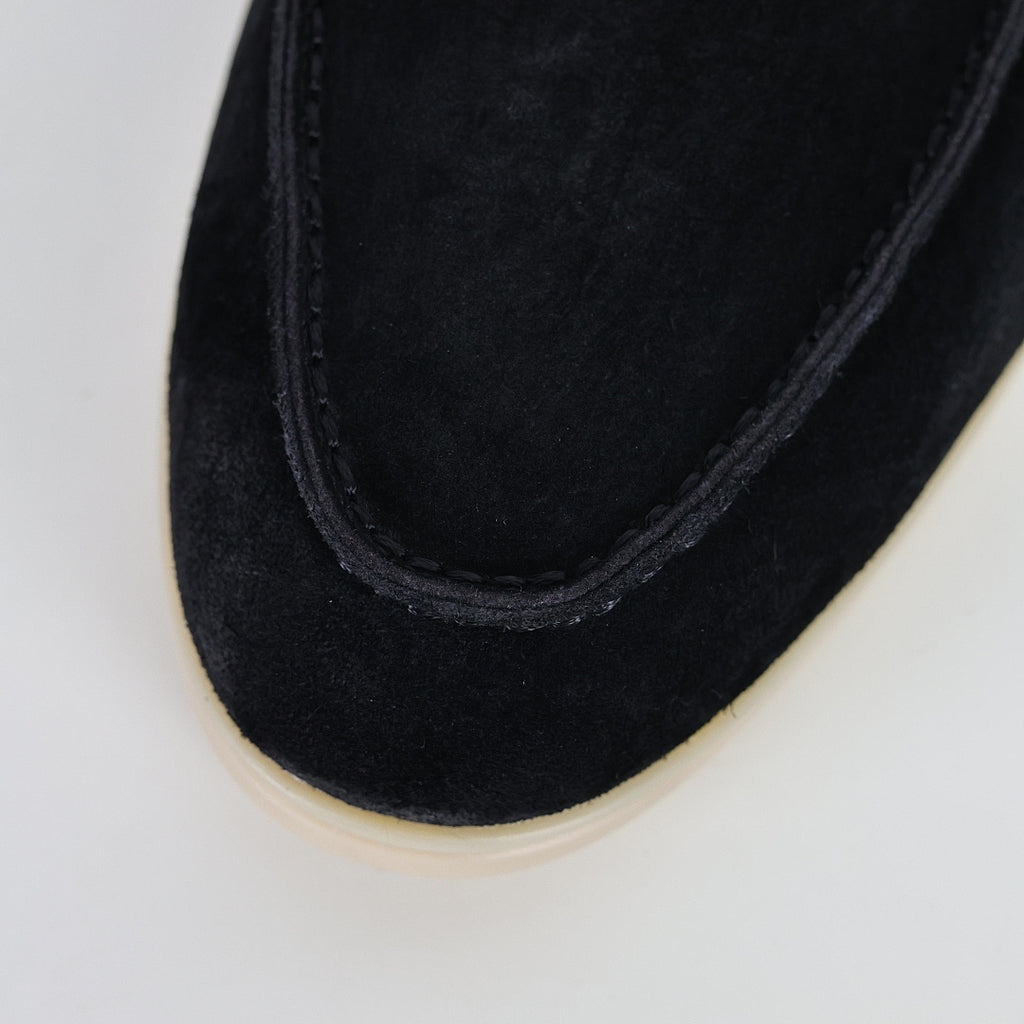 Loro Piana Black Slip-On Loafers