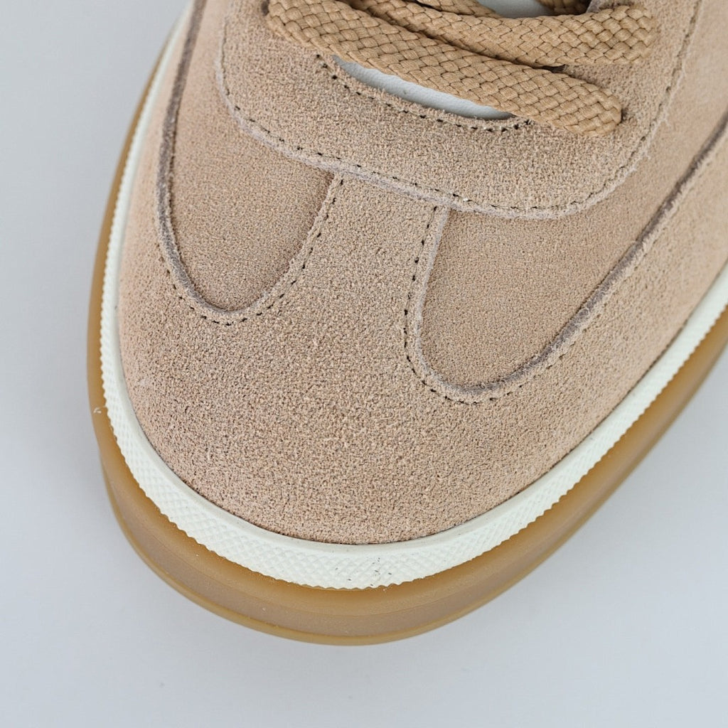 Loro Piana Taupe Lace-Up Sneakers