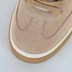 Loro Piana Taupe Lace-Up Sneakers