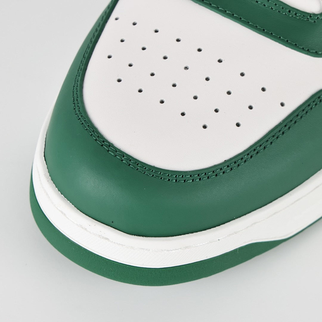 Prada Green & White Low-Top Sneakers