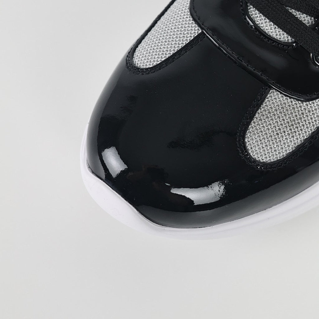 Prada Black & Silver Low-Top Sneakers