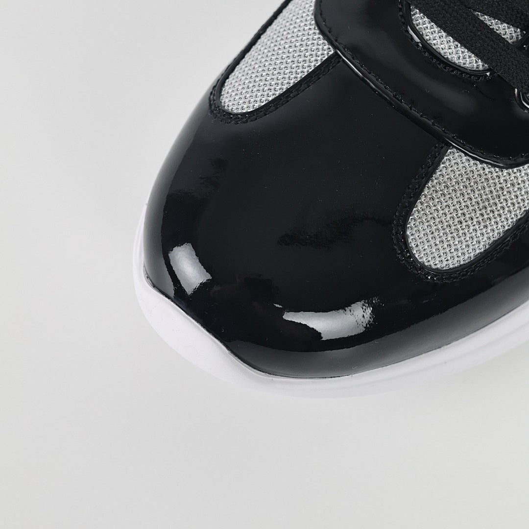 Prada Black & Silver Low-Top Sneakers