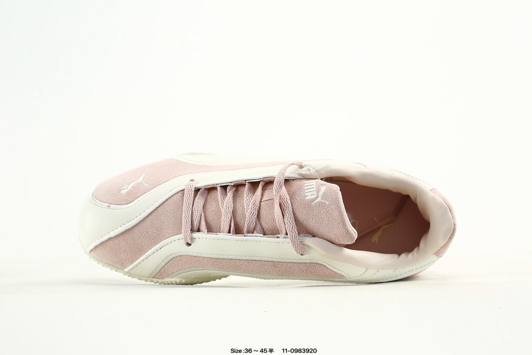 PUMA Light Pink & White Low-Top Sneakers