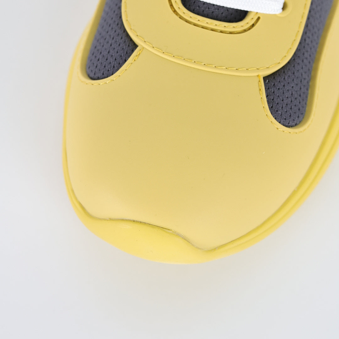 Prada Yellow & Gray Low-Top Sneakers