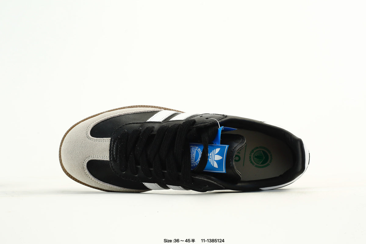 adidas Samba Black & White Sneakers with Contrast Toe and Panda Detail