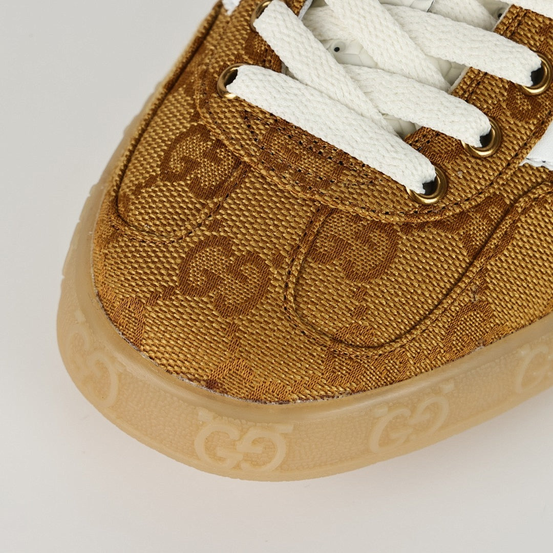 Gucci x adidas Gazelle GG Monogram Sneakers – Tan & White