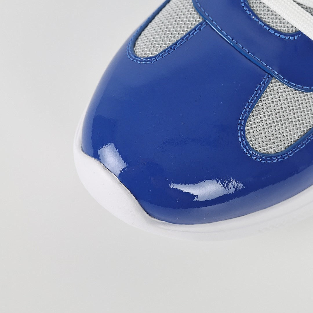 Prada Blue & Silver Low-Top Sneakers