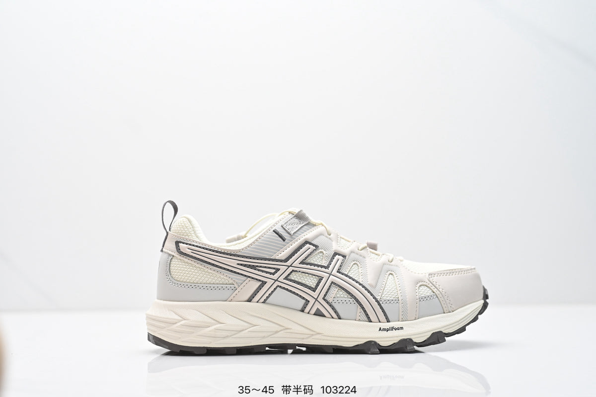 ASICS Trail Running Shoes - Cream Orange Burgundy