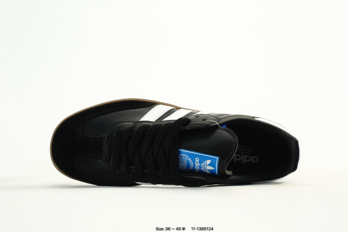adidas Samba Black & White Sneakers with Contrast Toe and Panda Detail