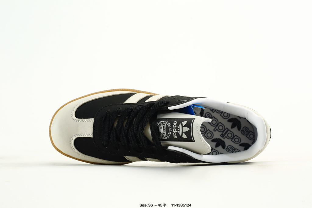 adidas Samba Black & White Sneakers with Contrast Toe and Panda Detail