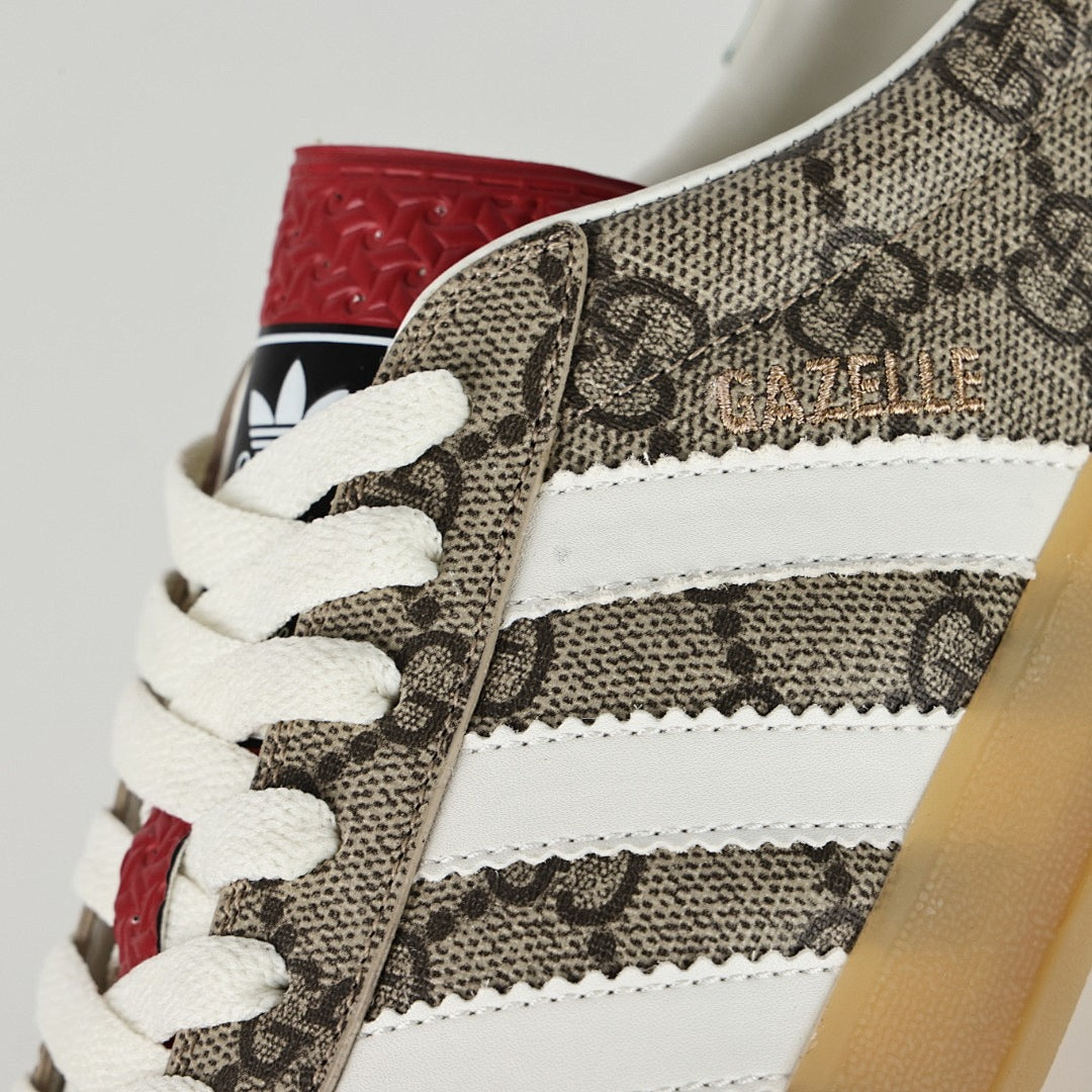 Gucci x adidas Gazelle GG Monogram Sneakers – Beige & Brown