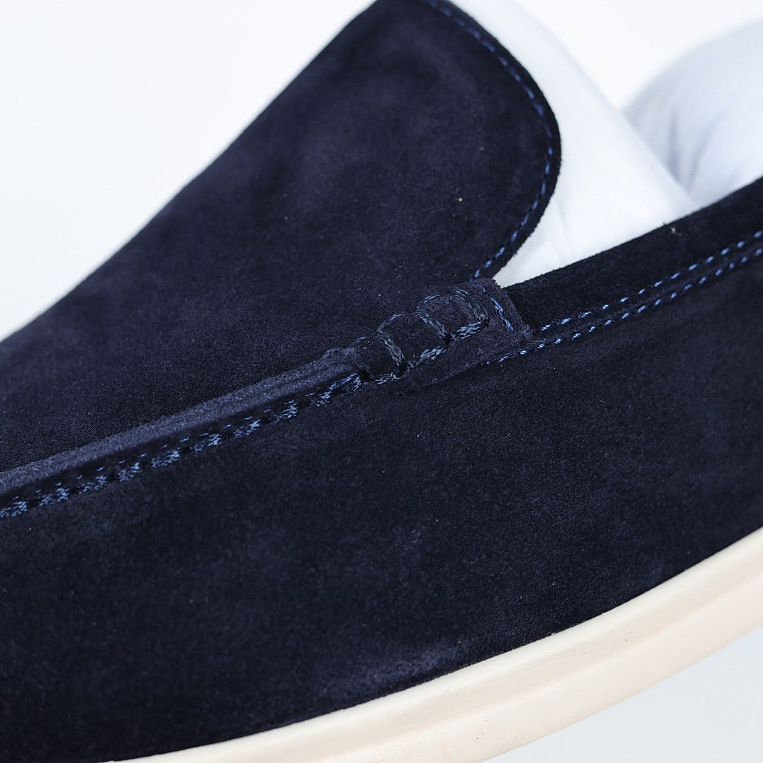 Loro Piana Black Slip-On Loafers