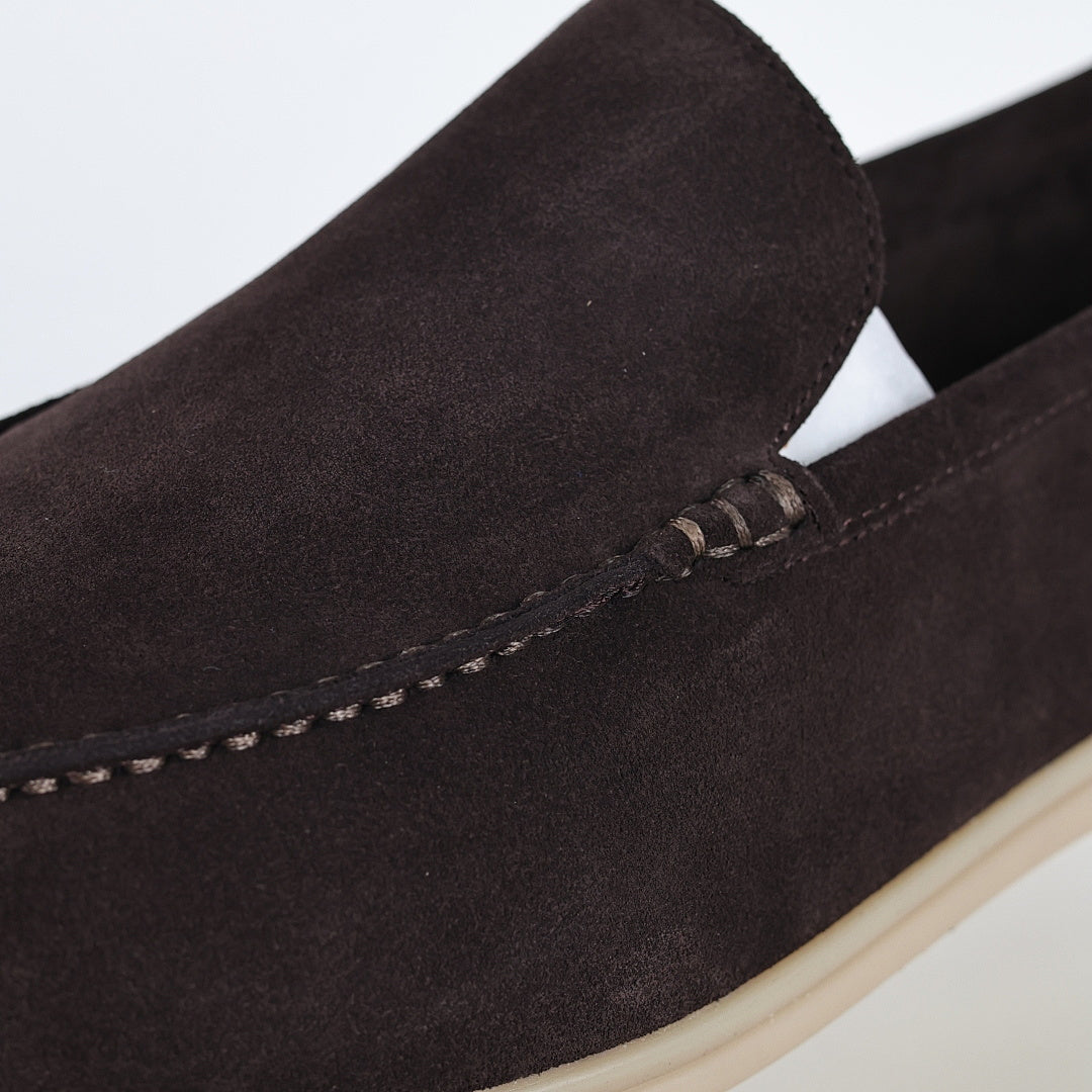 Loro Piana Dark Brown Slip-On Loafers