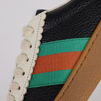 Gucci Web-Stripe Low-Top Sneakers – Black & Beige