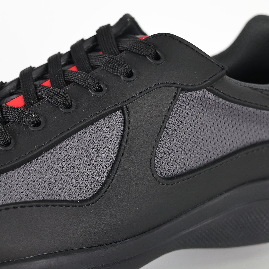 Prada Black & Gray Low-Top Sneakers