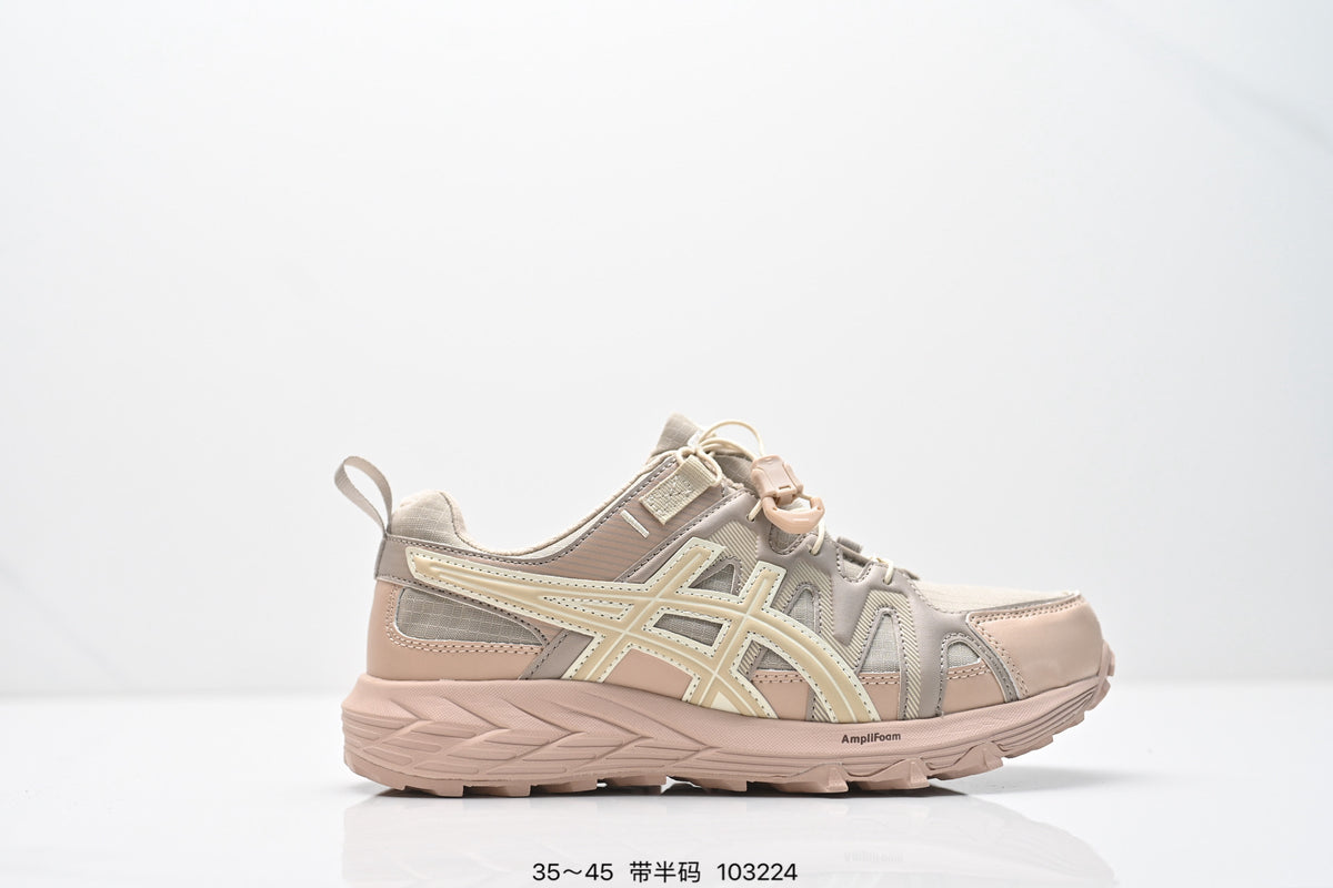 ASICS Trail Running Shoes - Cream Orange Burgundy