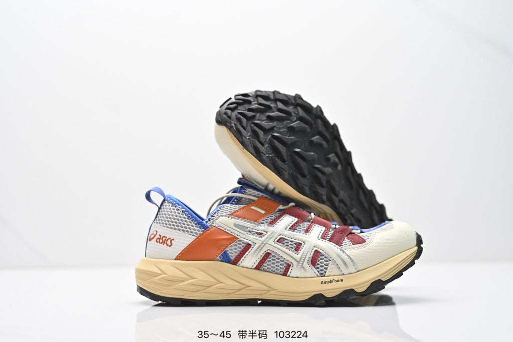 ASICS Trail Running Shoes - Cream Orange Burgundy