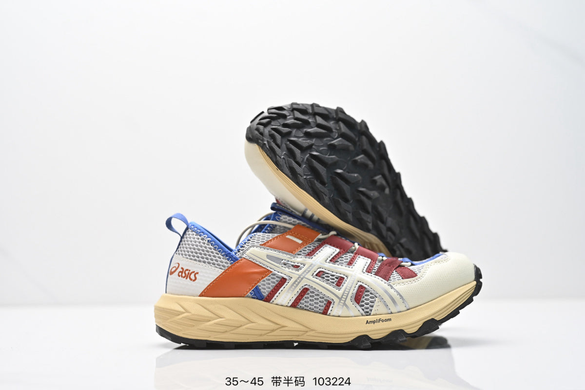 ASICS Trail Running Shoes - Cream Orange Burgundy