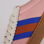 Gucci Web-Stripe Low-Top Sneakers – Pink & Beige
