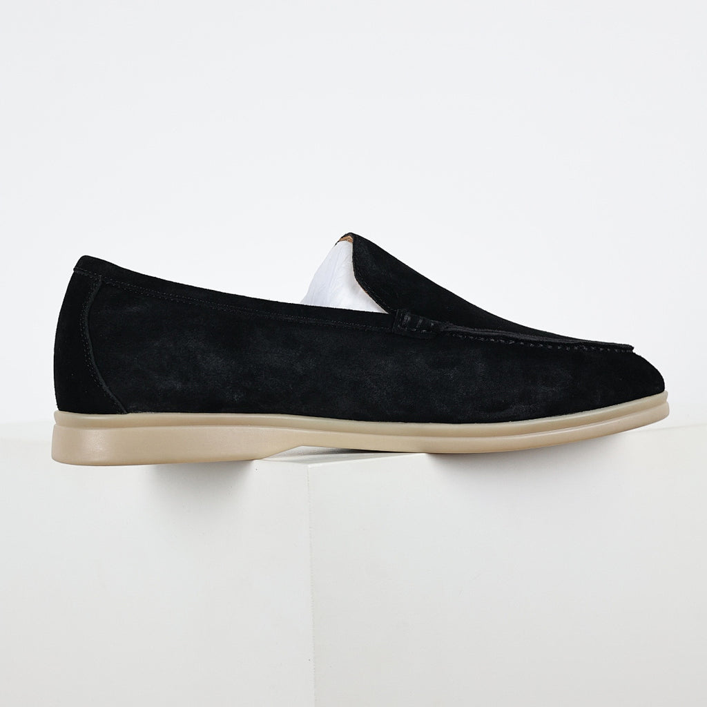 Loro Piana Black Slip-On Loafers