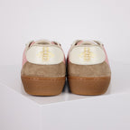 Gucci Web-Stripe Low-Top Sneakers – Pink & Beige
