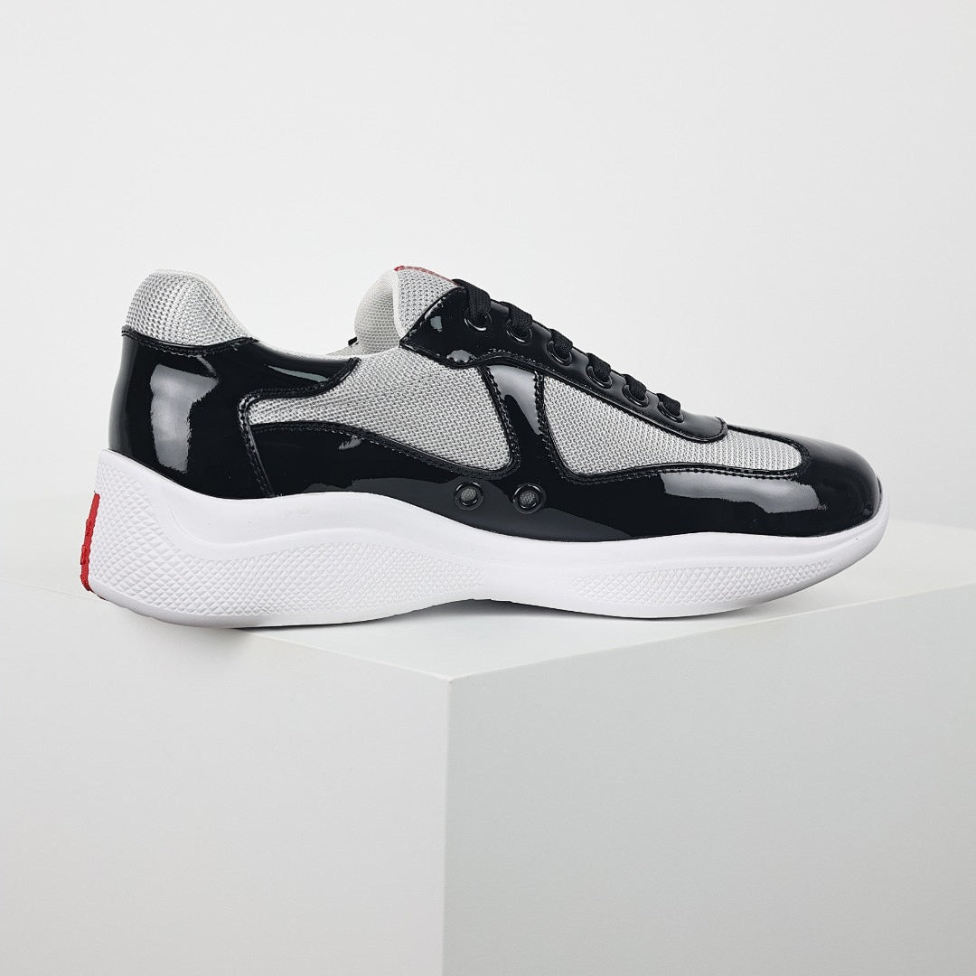 Prada Black & Silver Low-Top Sneakers