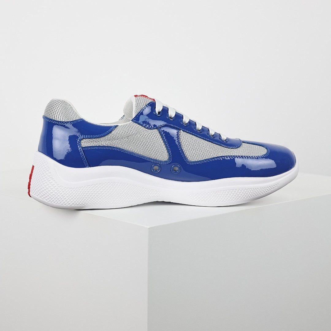 Prada Blue & Silver Low-Top Sneakers