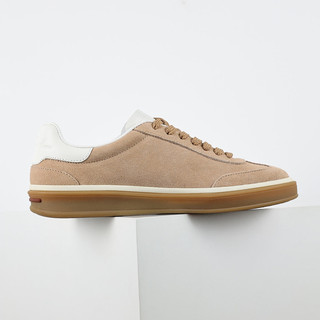 Loro Piana Taupe Lace-Up Sneakers