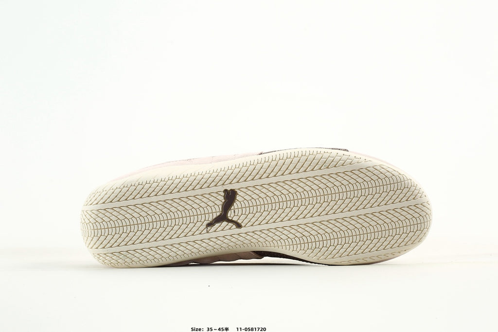 PUMA Light Pink Low-Top Sneakers with Brown Formstrip